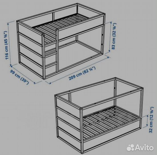 Кровать чердак IKEA 90200