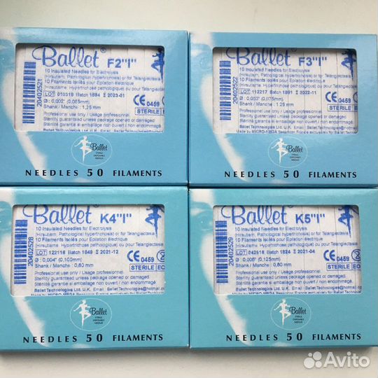 Иглы для электроэпиляции ballet изолированные