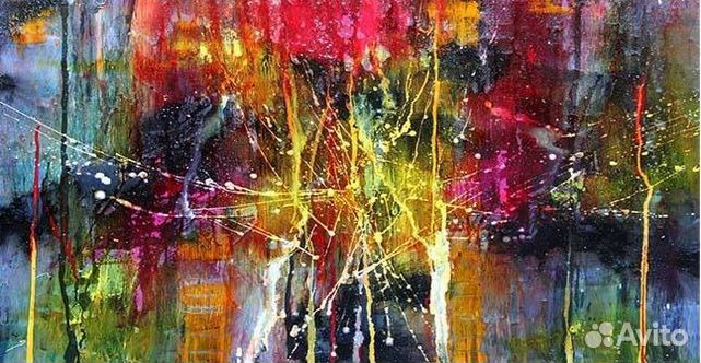 Абстрактный узор маслом на холсте
