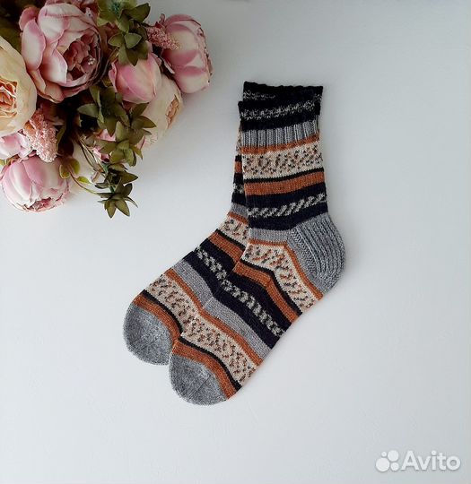 Носки шерстяные вязаные мужские