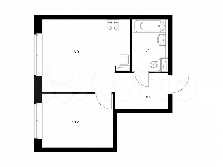1-к. квартира, 36,4 м², 19/21 эт.