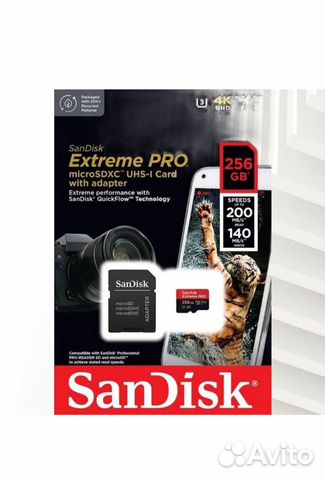 SanDisk Extreme Pro 256GB MicroSD объявление продам