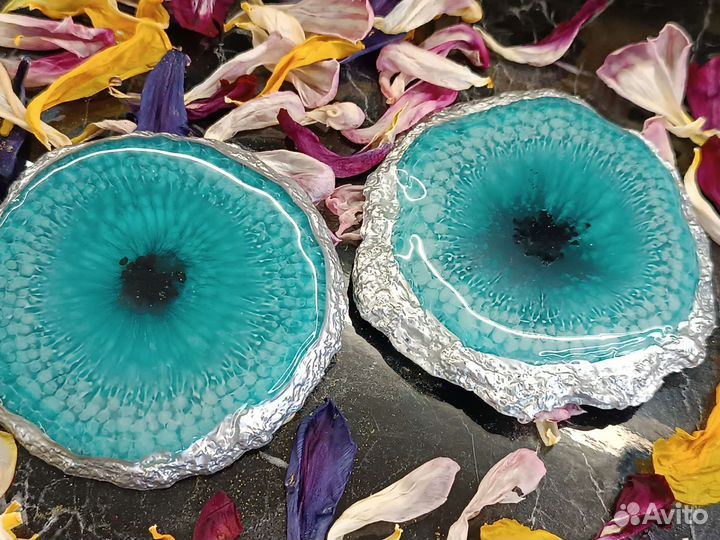 Набор подстаканников из эпоксидной смолы