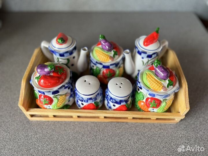 Новый набор для специй керамика на подставке