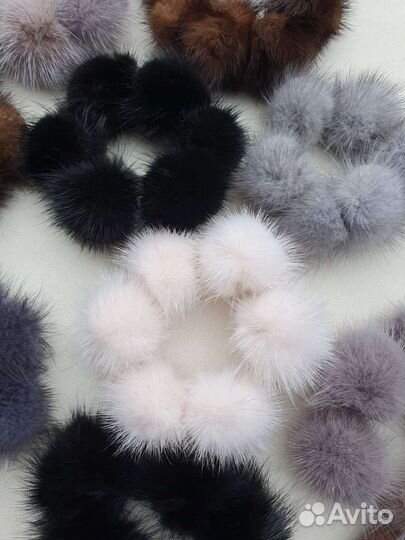 Резинки для волос меховая