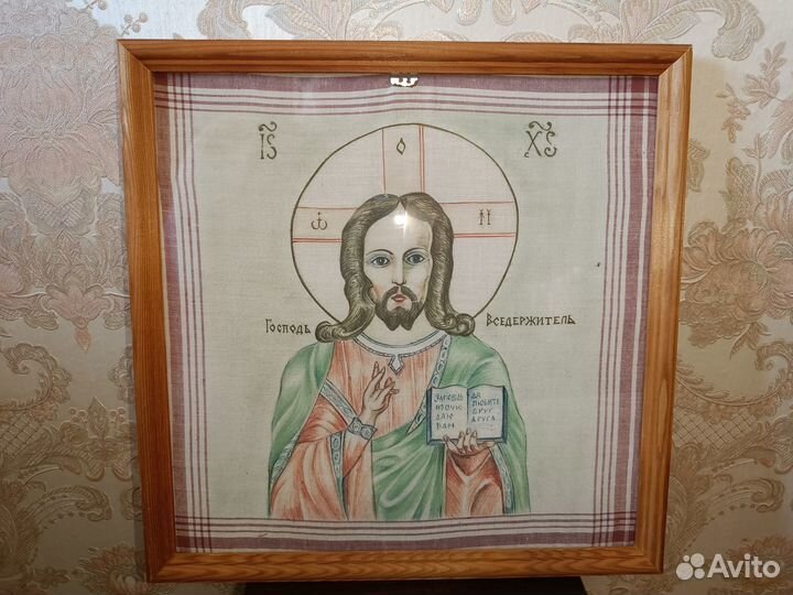 Картина икона Господь Вседержитель 32,5x32,5