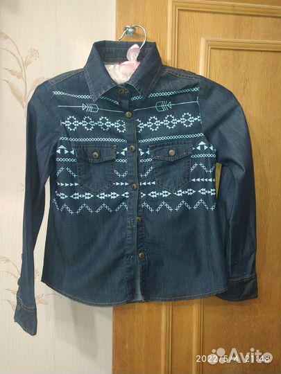 Рубашка джинсовая для девочки рост 134-9 лет