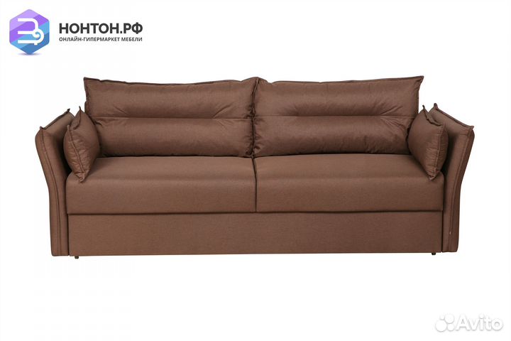 Диван еврокнижка Бруклин 3-х местный коричневый