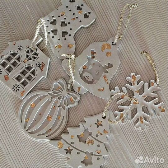 Елочные игрушки из гипса, наборы