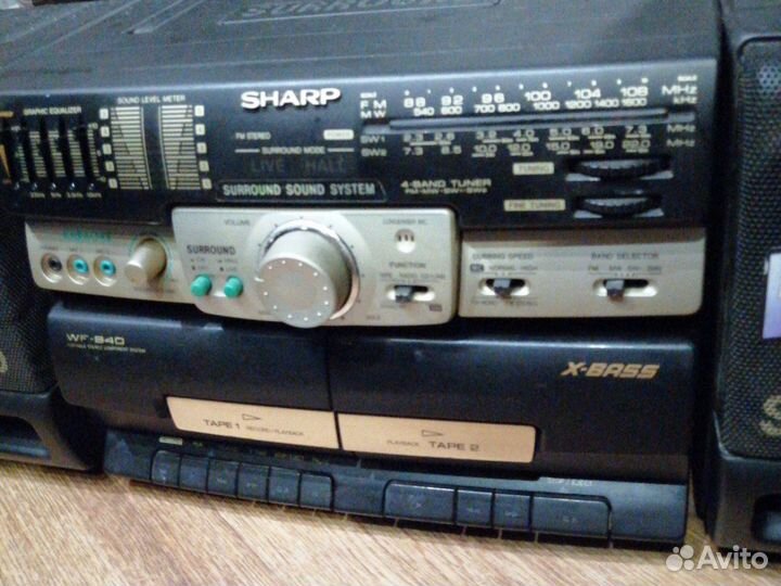 Магнитафон двух кассетный sharp WF 940W фм, аукс