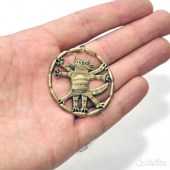 Подвеска Кот да Винчи бронза ручная работа