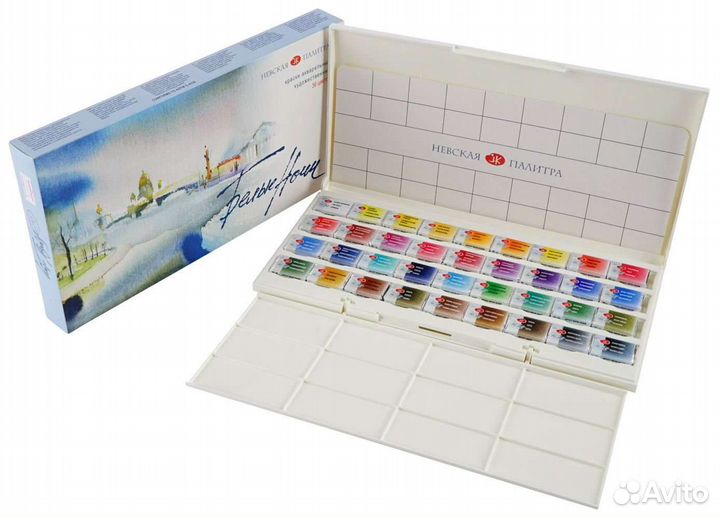 Акварельные краски белые ночи