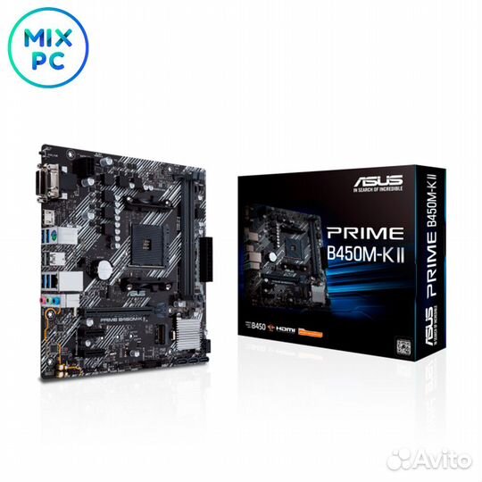 Материнская плата AM4 asus prime B450M-K II