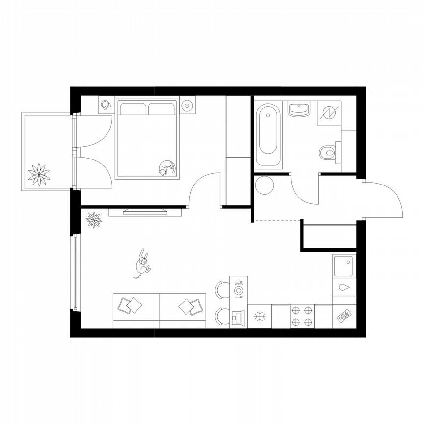 1-к. квартира, 39,1 м², 12/12 эт.