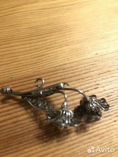 Брошь серебро 935 Европа винтаж старинная