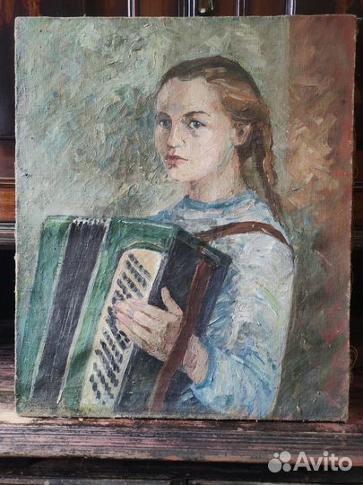 Картина времён СССР маслом 