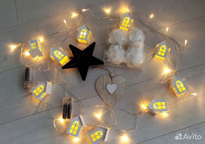 Декор для дома,артишоки, подсвечник, гирлянды