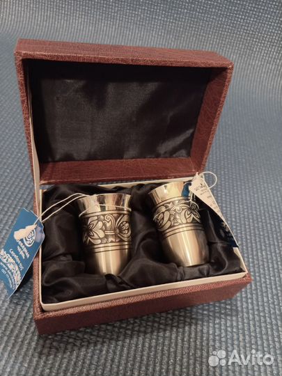 Набор из 2-х стопок Северная чернь 925-й пробы