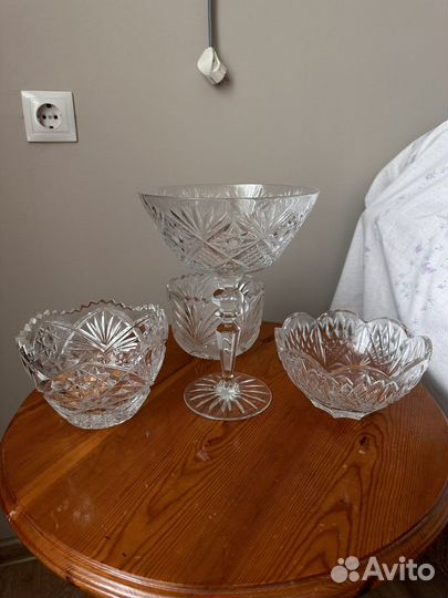 Хрустальная салатница винтаж