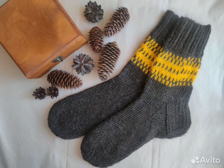 Шерстяные носки мужские ручной работы