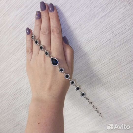 Браслет капля стразы