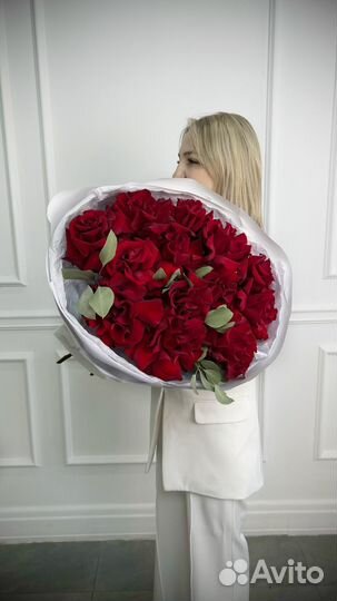 Букет из роз Алый бархат