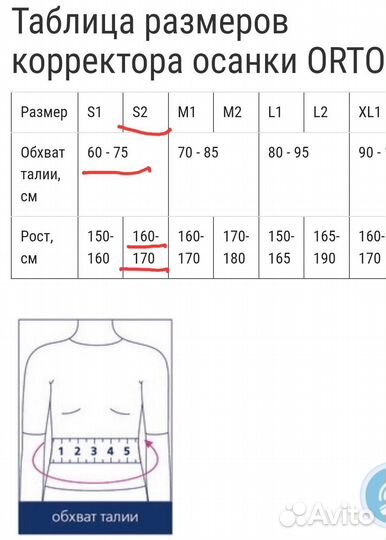 Корректор осанки orto S2