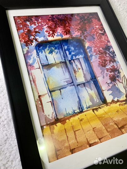 Картина акварель Старинная дверь