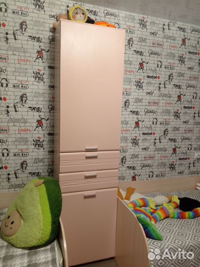 Шкаф пенал в детскую с полками