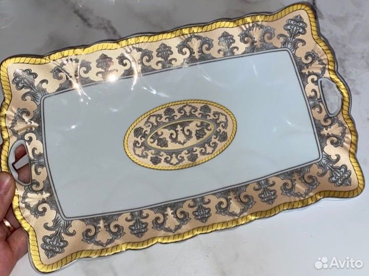 Новый фарфоровый поднос для нарезок, хлебница