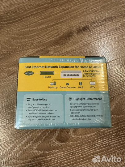 Коммутатор TP-link 5-Port 10/100 Mbps (TL-SF1005D)