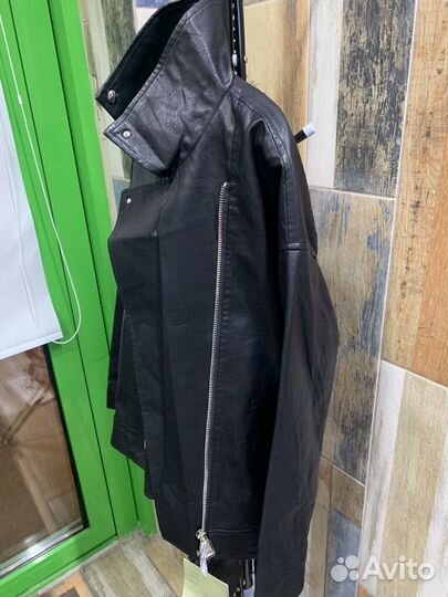 Кожаная куртка оверсайз