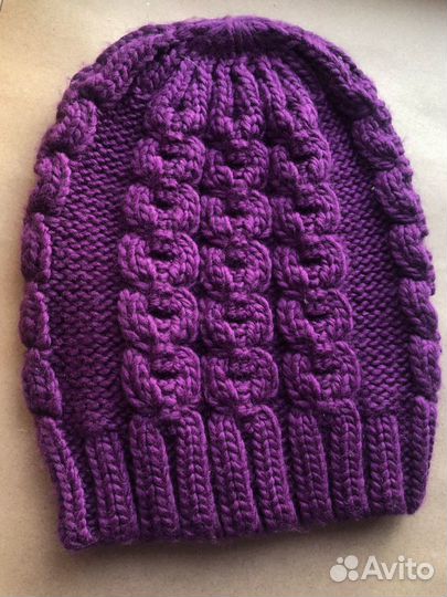 Шапка фиолетовая вязаная (шерсть) Korkki