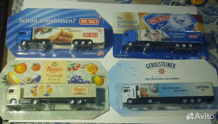 Машинки тягачи рекламные, Германия, новые