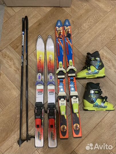 Горные лыжи и горнолыжные ботинки детские
