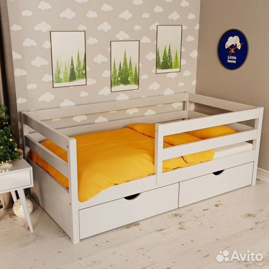 Кроватка софа высокий борт из массива для малыша