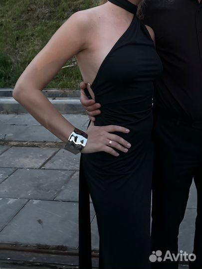 Вечернее платье в пол черное 42