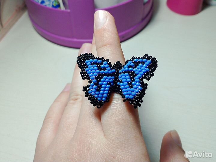 Бабочки кольца из бисера