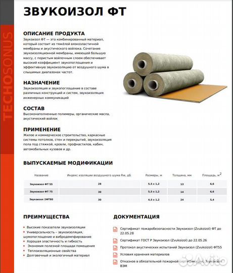 Звукоизоляция Техносонус