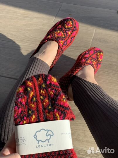 Джурабы вязаные носки домашние тапочки из шерсти