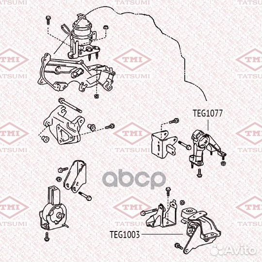 Опора двигателя левая картридж toyota Corolla