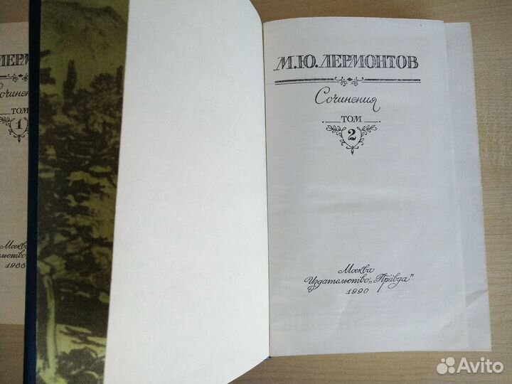 Книги Лермонтов 2 тома