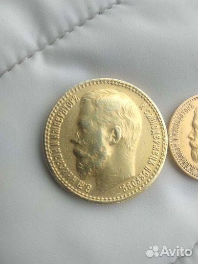 Монета 15рублей 1897 золото