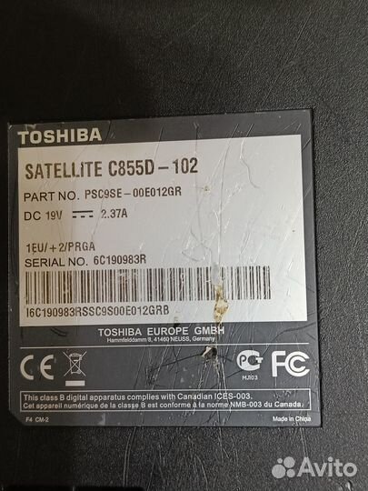 Ноутбук toshiba satellite C855D AMD E2-1800/3Gb/25