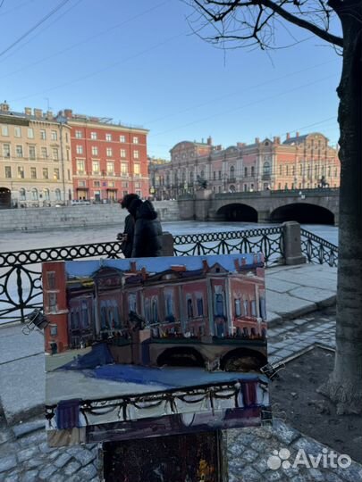 Этюд, масло, Санкт-Петербург, Анечков мост