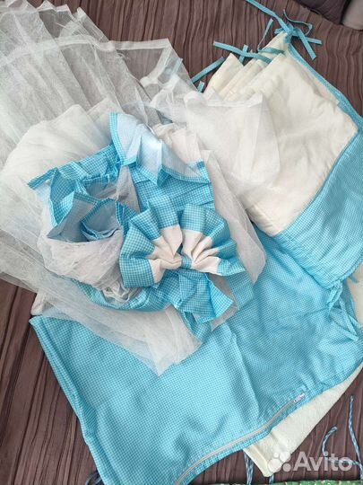 Наматрасник,балдахин для детской кроватки