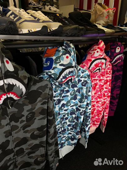 Толстовка (зип-худи) Bape Camo Shark в наличии