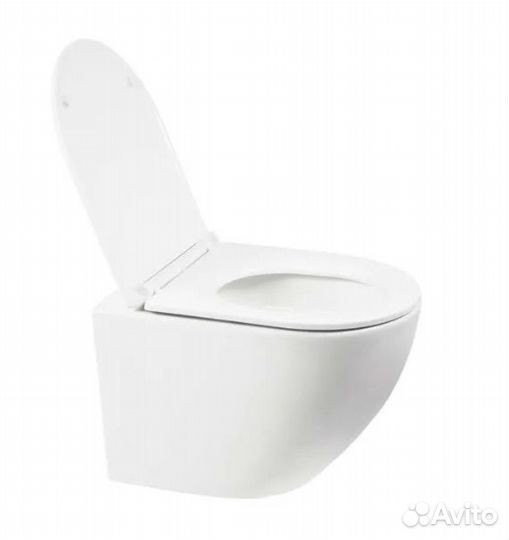 Унитаз подвесной WeltWasser amberg 506+merzbach 043 XL GL-WT+amberg RD-WT белый/кнопка белая, безобо