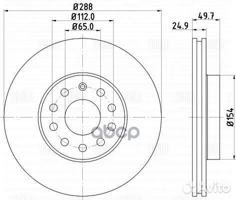 Диск тормозной передний Skoda Yeti d288 DF1801