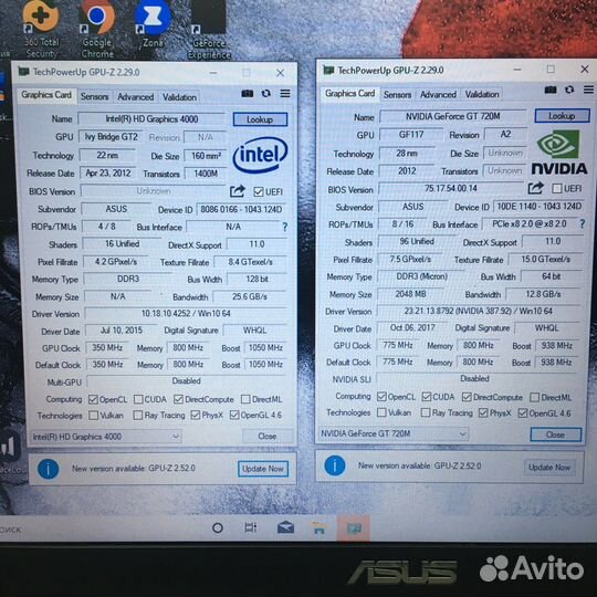 Asus 15.6 core i3 3217U/Nvidia720m2Gb/12Gb/SSD+HDD